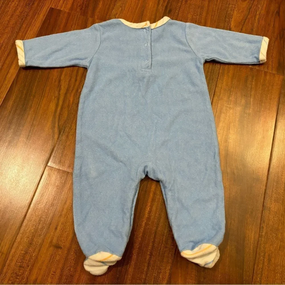 Classic Pooh Winnie the Pooh Disney Vintage blue footed pajamas